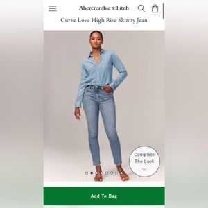 Abercrombie and Fitch high rise, skinny jean curve love